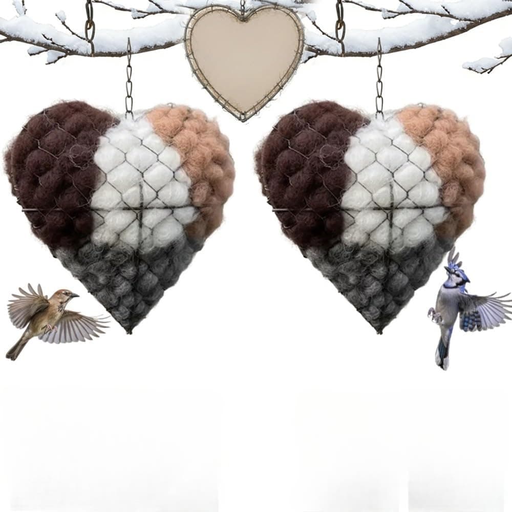 TEMU 3pcs/2pcs Handmade Alpaca Fiber Bird , Outside Winter Tree Shelter For Wild Bird, For Birds Nests Material Holder For Garden Art Birdhouse, Hummingbird Houses Nest Boxes For Birds Lovers