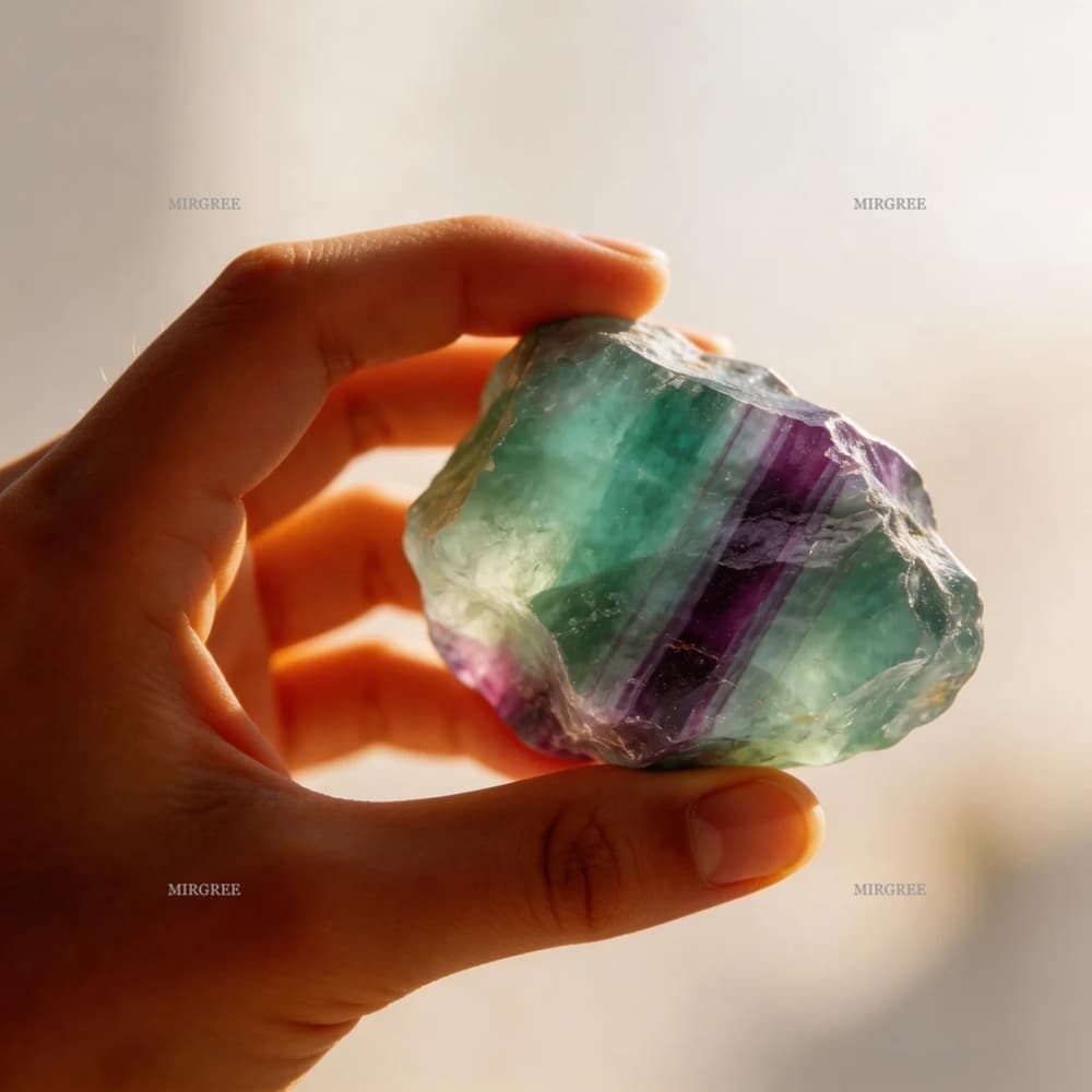 TEMU Natural Rainbow Fluorite Meditation Set, Find And Wisdom, With Velvet Pouch And Meaning Card For Yoga Reiki, Beautiful Spiritual Home Decor