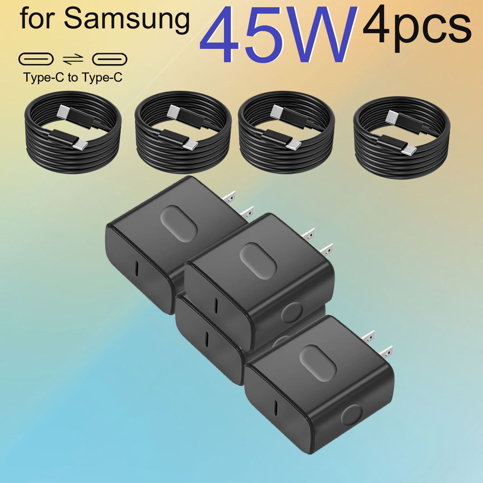 TEMU Compatible With All Devices Super Fast Usb-c Charger, 4ft Type-c Cable, Ultra-fast Charging With Ease