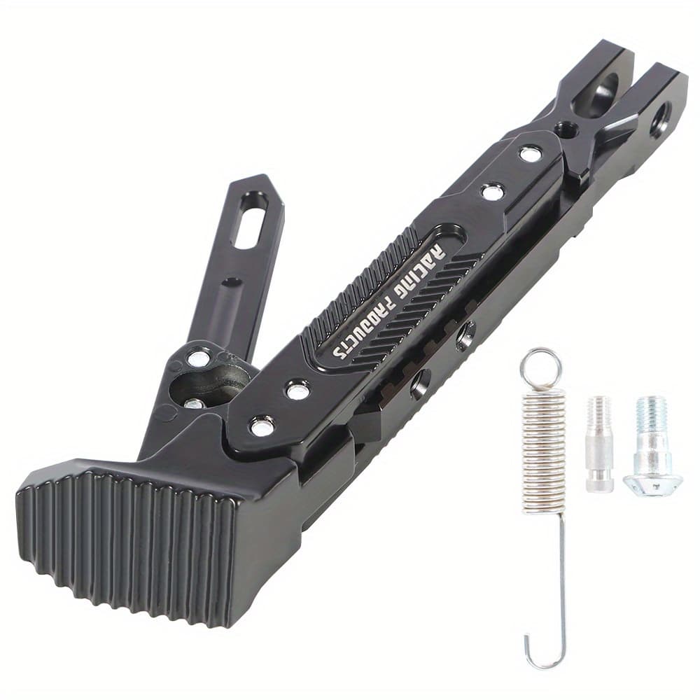 TEMU Black Motorcycle Universal Adjustable Foot Side Bracket Replacement For Most Motorcycle Cnc Aluminum Alloy