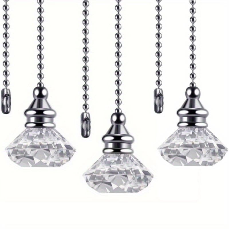 TEMU Buy 2 Get 1 Free, 3pcs Pull Chain Ceiling Fan Pull Chain Ornaments Light Pull Chain Extension Decorative Crystal Pull Chain