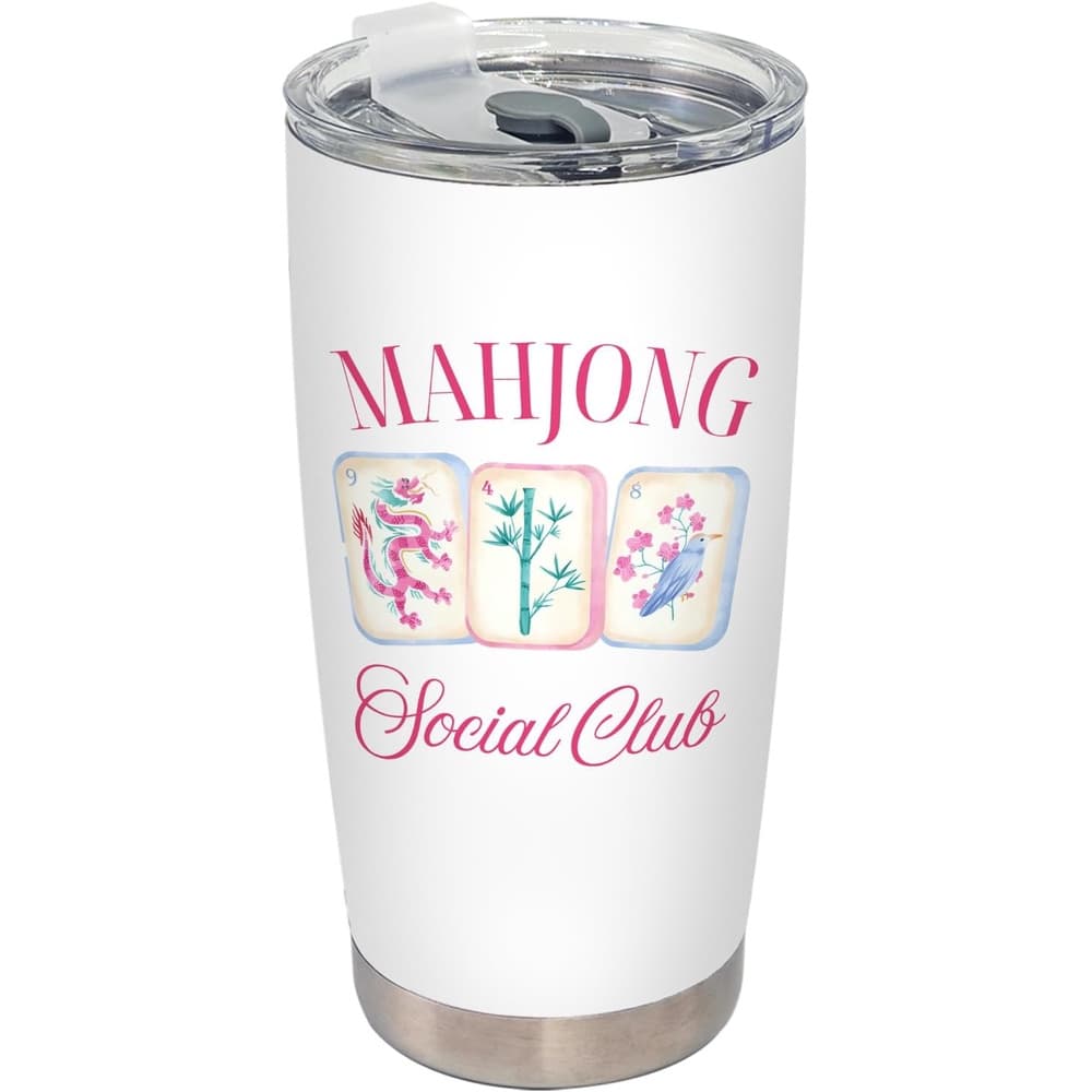 TEMU 20oz Tumbler For Mahjong Enthusiasts, Perfect Gift For Women With Lid And Straw, Coffee Cup For Mahjong Players