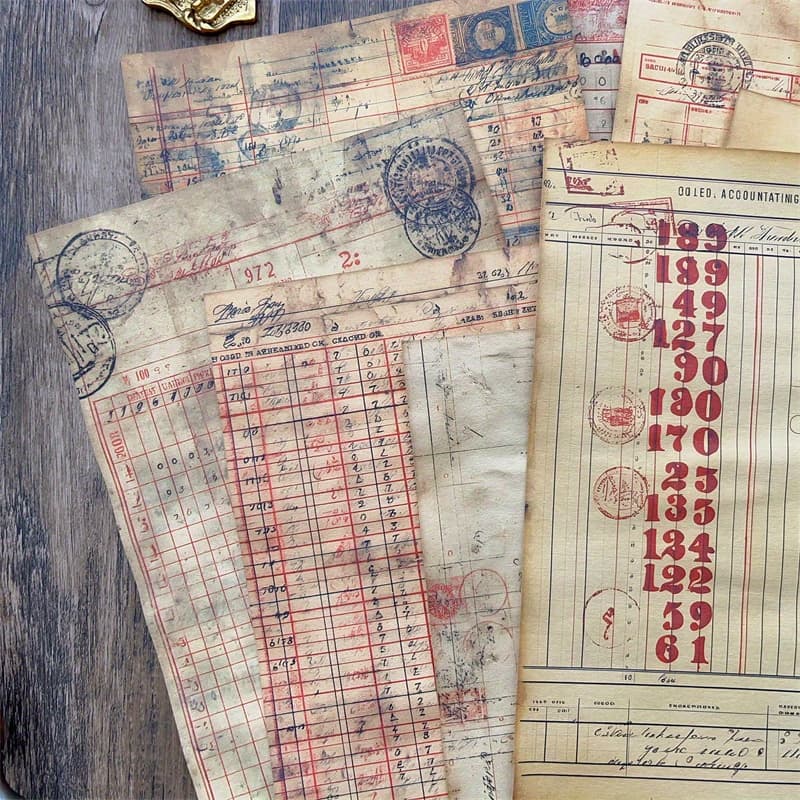 TEMU 8 Sheets Handmade Dyed Paper Junkjournal Handbook Tied Bag Decorative Background Material Paper, Mottled Form Bill For Scrapbooking Diy Projects/photo Album/card Making Crafts