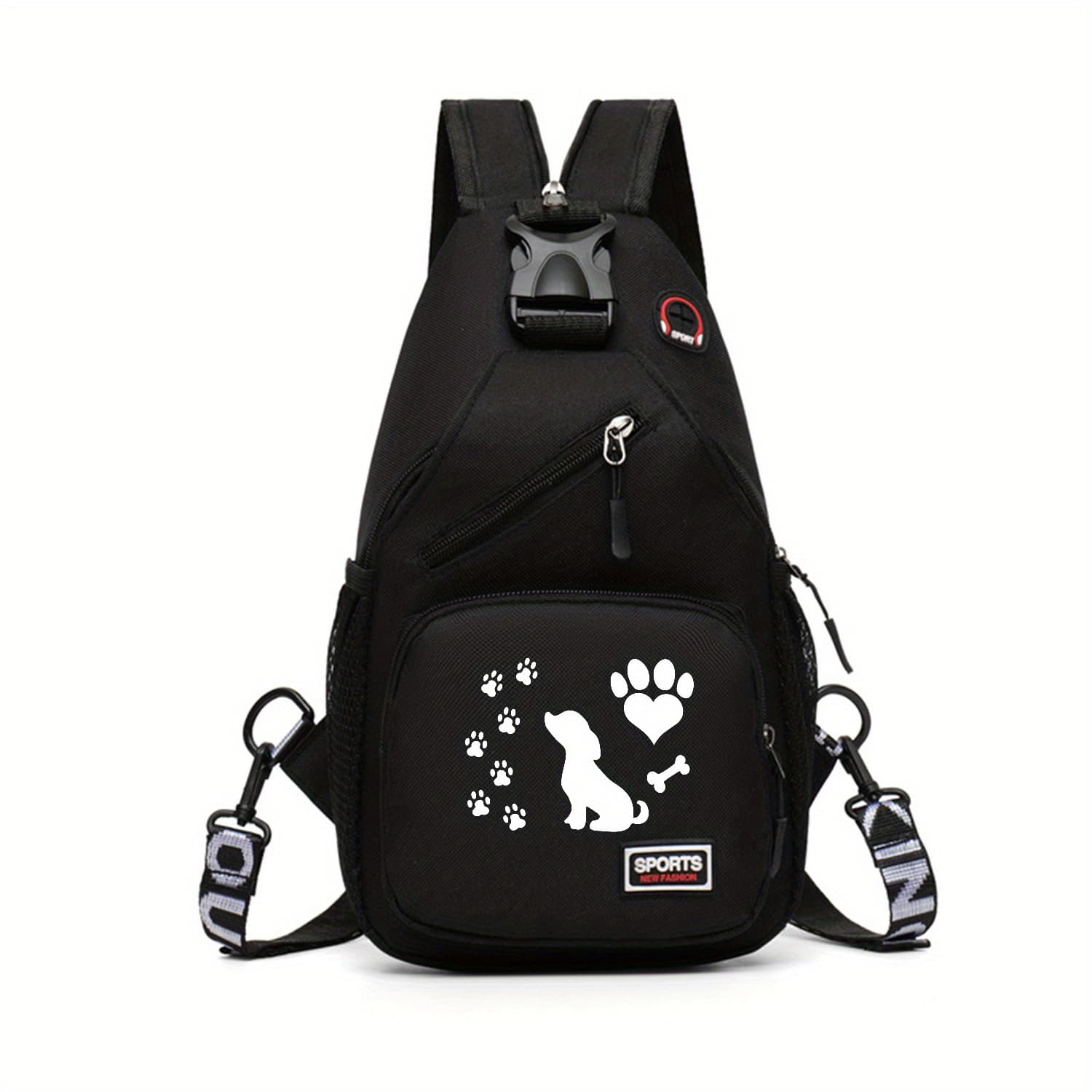 TEMU Dog And Printed Waist Bag, Versatile Large-capacity Crossbody Bag, Casual Outdoor Sports Chest Bag, Suitable For Outdoor Travel And Work
