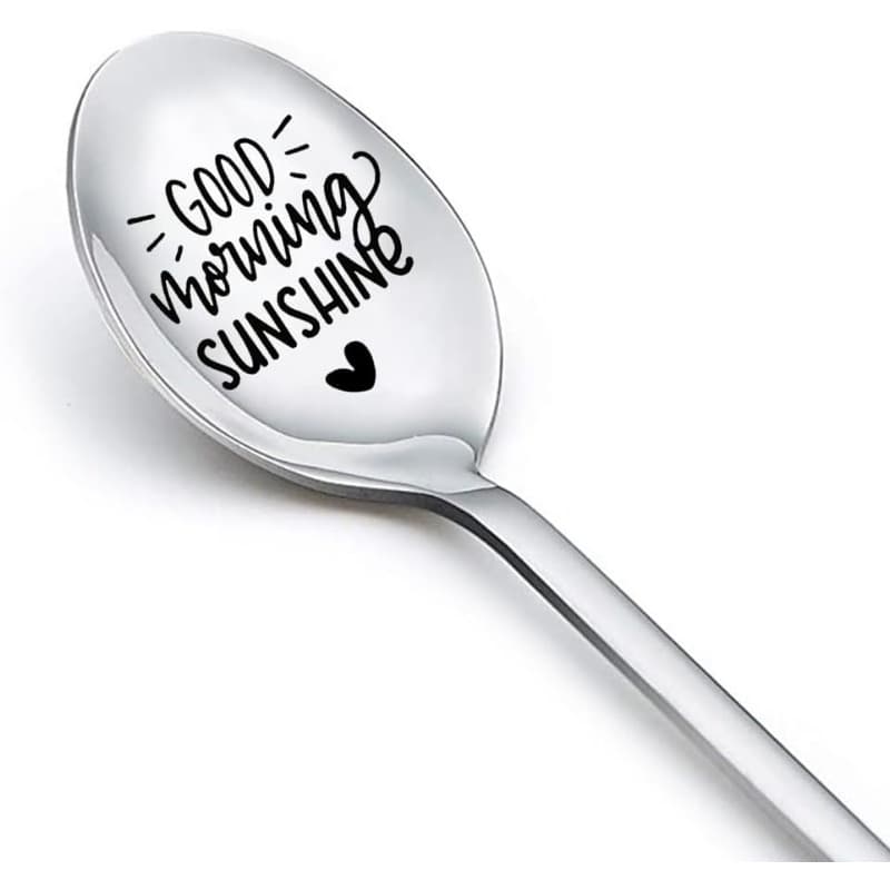 TEMU 1pc " Sunshine" Engraved Stainless Steel Spoon - Inspirational Gift For Best Friend, Coffee & - Ideal For Christmas Or Valentine's Day