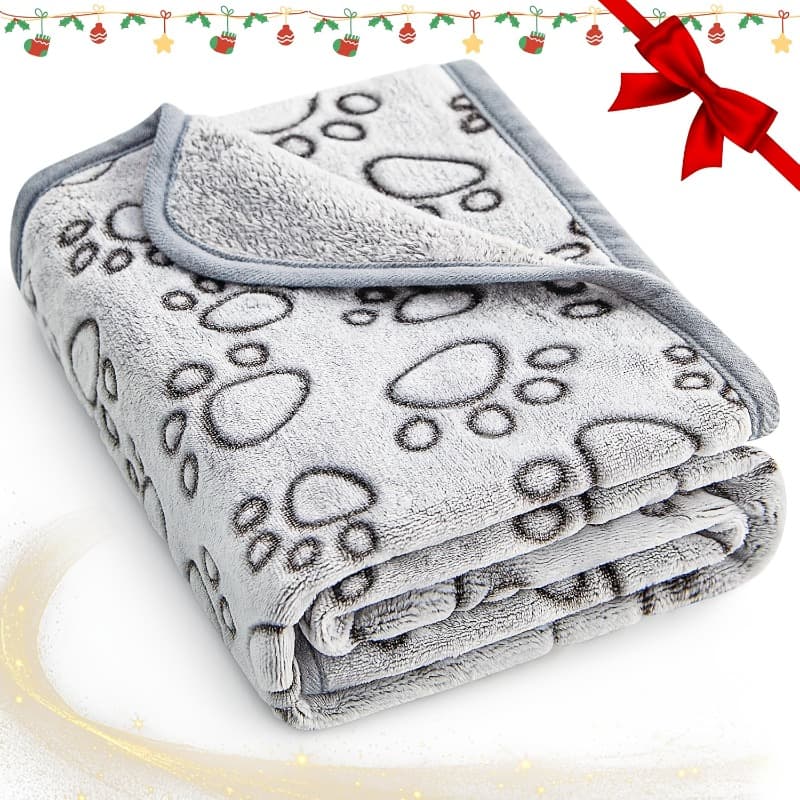 TEMU Stuffed Dog Blanket, With Cute Paw Print, 40 * 29 Inches, Self Warming Cat Blanket Puppy Supplies Dog Products Stuff Essentials