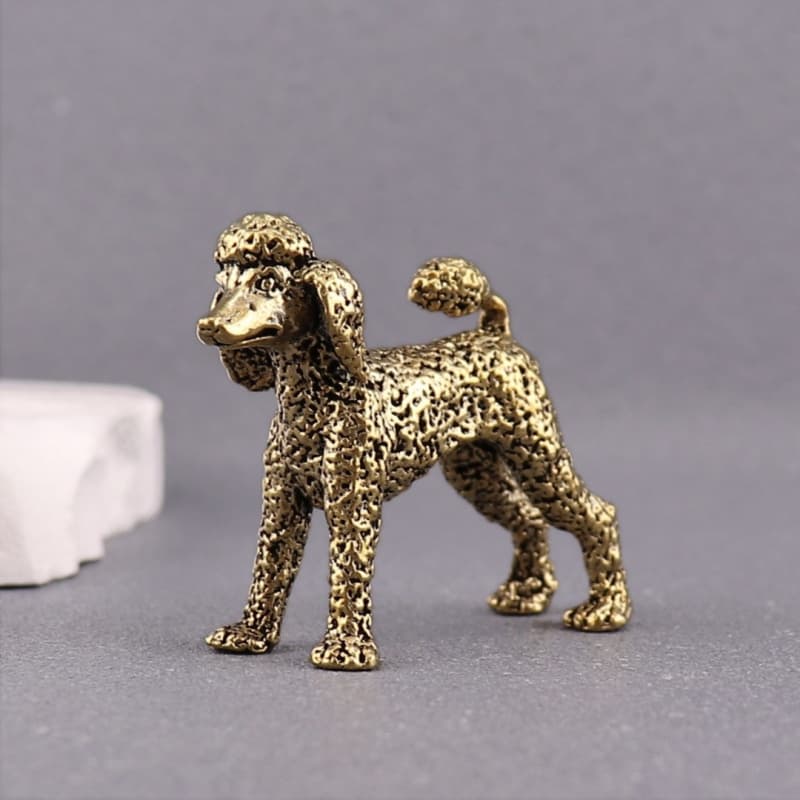 TEMU Creative Poodle Figurine, Handmade Metal Puppy Sculpture, , Desk Decoration, Suitable For , Holiday Gift