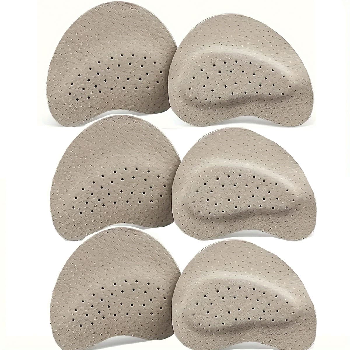 TEMU 6/12-piece Women's High Heels Soft Pu Non-slip Pad - Breathable Sweat-absorbent, Shock-absorbing Foot Care Insole With Grip Pattern, Perfect For Summer Sandals