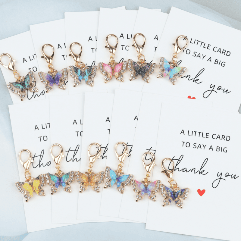 TEMU Gift For Her/him 12pcs Keychain Set, Thank You Themed Pocket Hug Gift Bag. Unique Thank You Gifts, Memorial Gifts, Friendship Gifts, Cute Gift Charms For Coin Purses