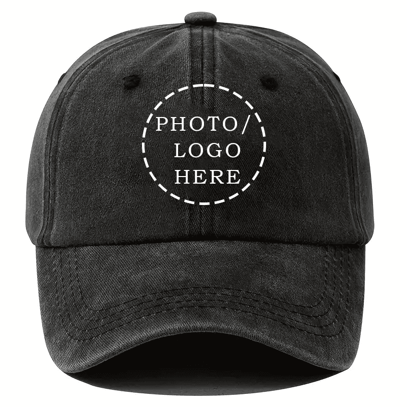 TEMU Personalized Photos/ Logo Customization - Vintage Washed Baseball | Brand & Personalized Retro Sun Hat. Soft Washed Outdoor Hat, Create Something Unique! Suitable For Outdoor Activities And