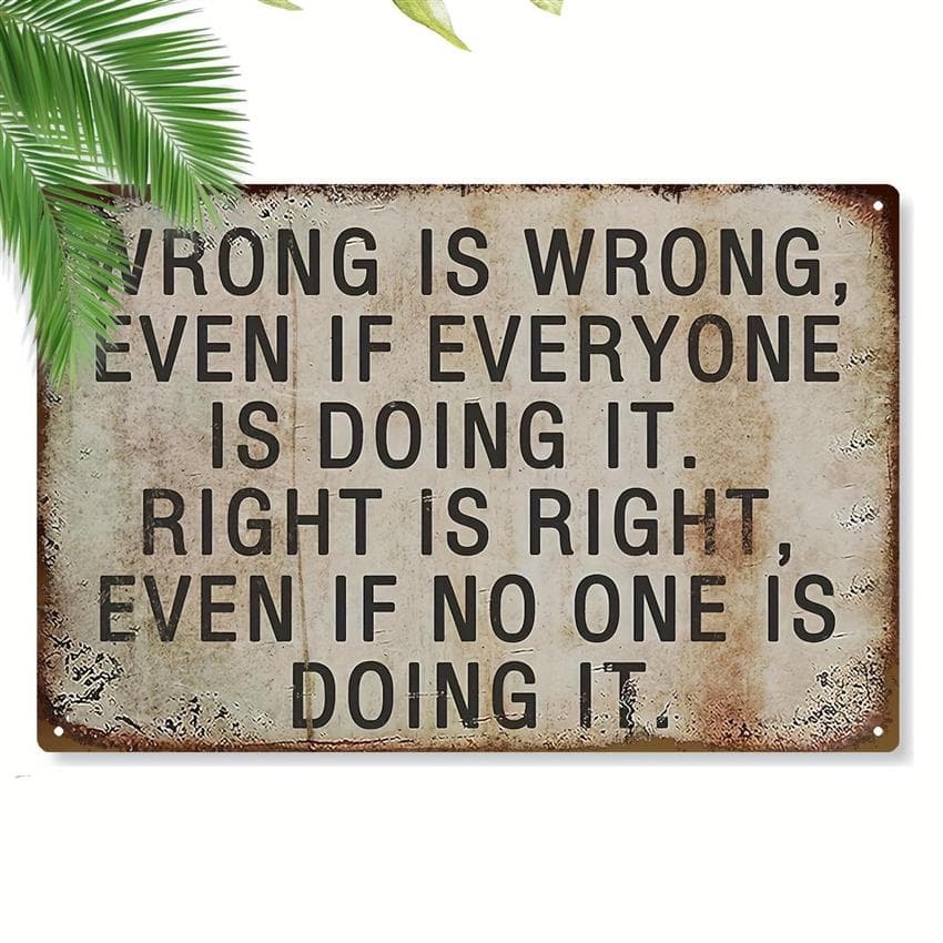 TEMU 2d Flat, 2d Flat Vintage-inspired Metal Sign - Is , Right Is Right - 8x12 Inches, Rustic Wall Decor For Home, Bar, Garden, Indoor & Outdoor Use, Gift, Metal Wall Art Decor, 2d Flat