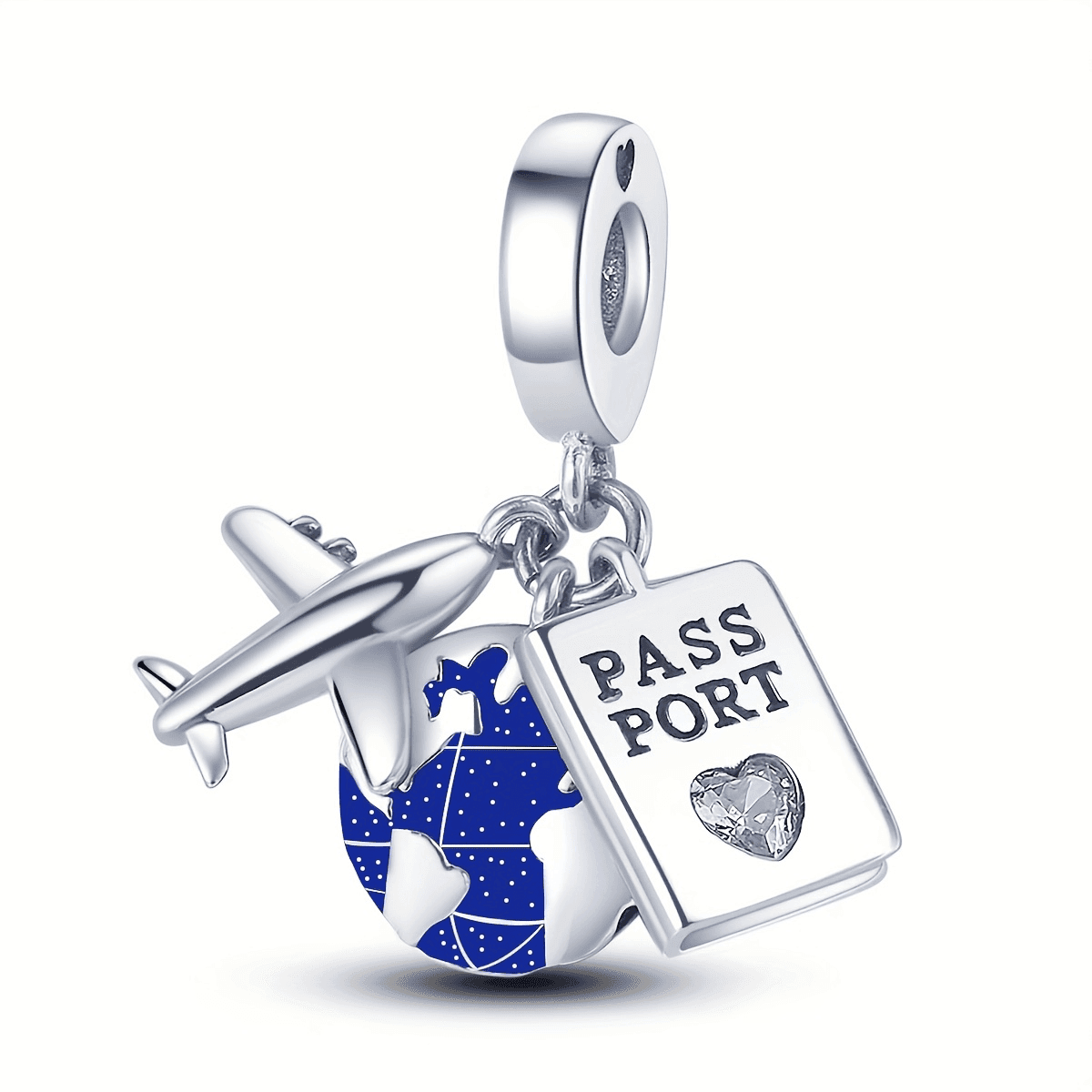 TEMU This S925 Silver-plated Airplane Passport Pendant Is A Stylish And , Perfect For Jewelry Making, Including Original Bracelets, Bangles, And Necklaces. It A Perfect Birthday Or Christmas Gift