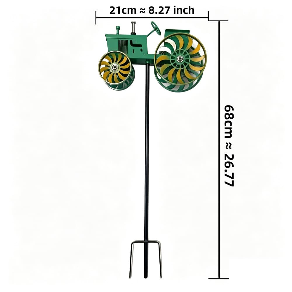 TEMU Spinner, Outdoor Yard Green Spinning Windmill, Lawn Decorative Stake, Suitable For Outdoor , Yards, And Gardens