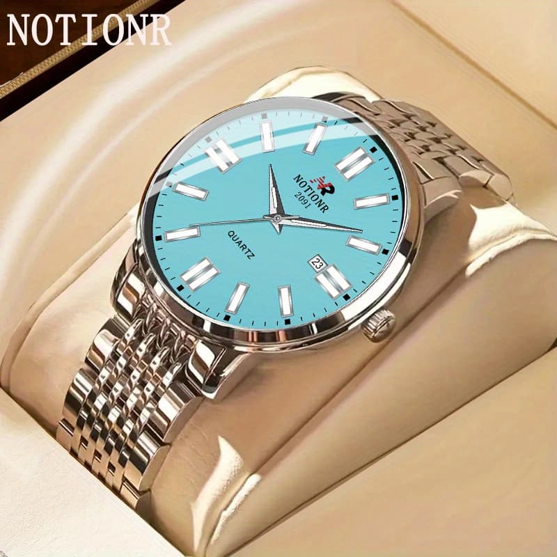 TEMU Men's Casual Silvery Watch, Quartz | | | Suitable For Business | Perfect For Birthdays, Holidays, And Valentine's Day Gifts