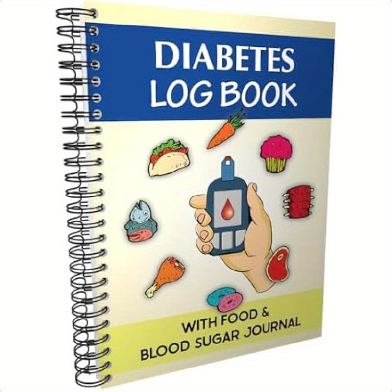 TEMU Spiral-bound Diabetes Journal Book With Food And Blood Sugar Diary - Ideal For Type 1 And Type 2 Diabetics For Monitoring, , Diabetes Additions