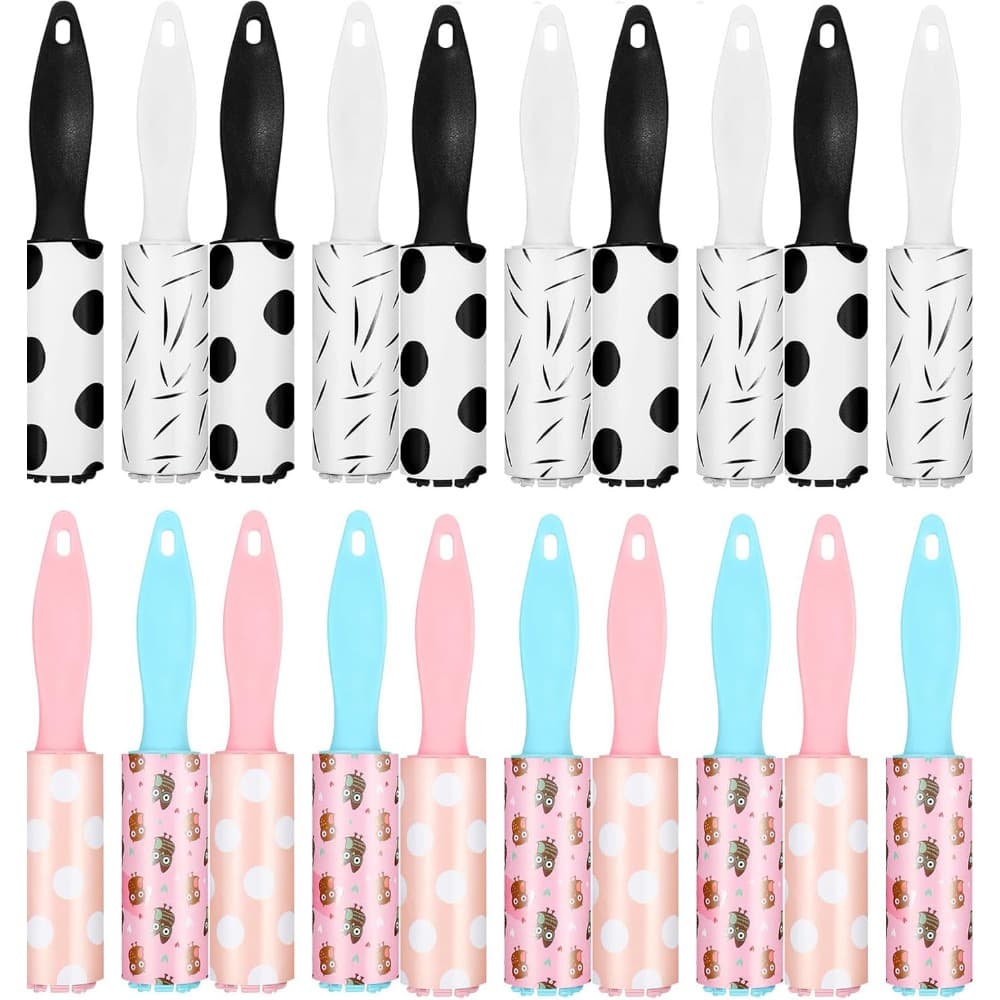 TEMU 20pcs Bulk Lint Roller Travel Size Mini Lint Removers For Pet Hair Extra Sticky Small Rollers Sticky Removing Tool For Pet Hair And Clothes Removal