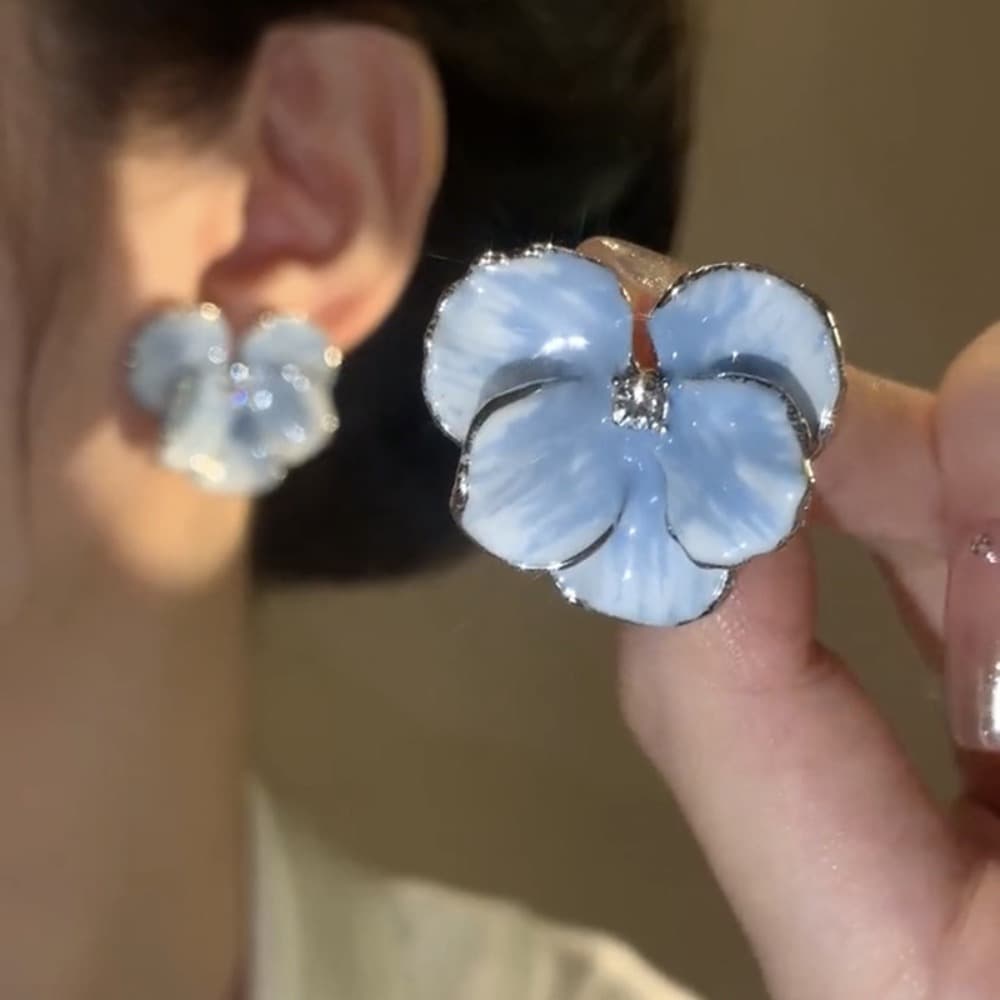 TEMU Women's Flower Dangle Earrings - French Style Suitable For Casual Wear & Gifts, Elegant Pendant For Daily Outfits, Versatile, No Coating Maintenance