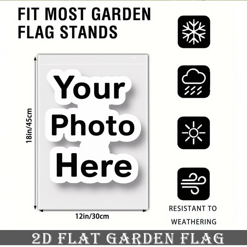 TEMU 2d Flat - 2d Flat - Customizable Double-sided Garden Flag, 12x18 Inches, Perfect For Outdoor Birthday Celebrations And Yard Decorations, Made Of Polyester And Sold Without A Flagpole