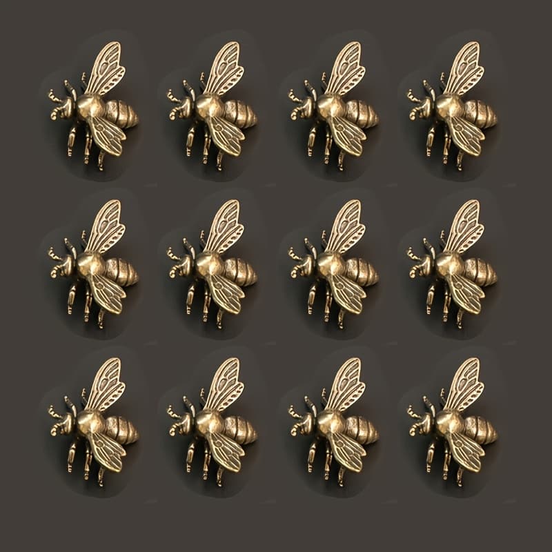 TEMU 12pcs Set Of Vintage Brass Collectible Figurines - Decorative Desk/ Crafts