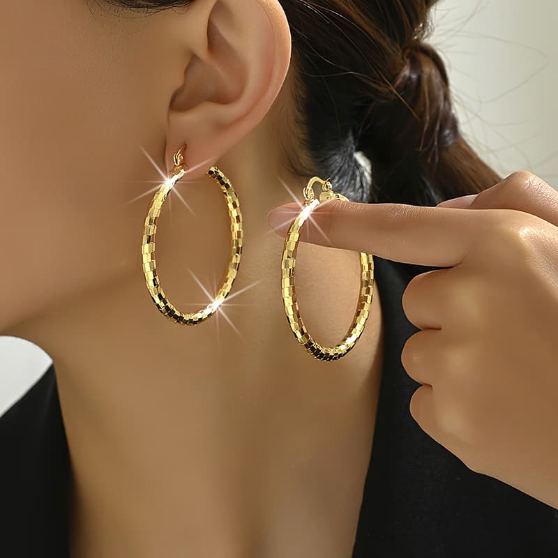 TEMU Round Shiny Luxury Earrings Party Commemorative Jewelry Versatile Exquisite Christmas Birthday Gift