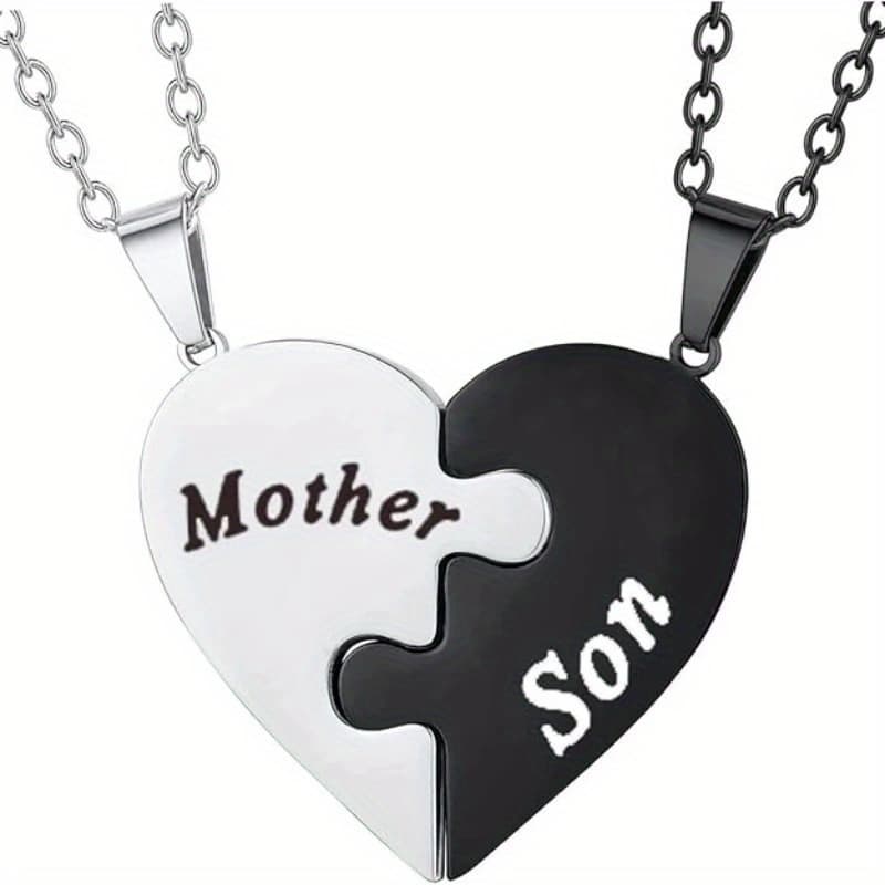 TEMU Mother And Son Matching Love Heart Pendant Necklace Set Gifts Son To Mom Mother To S Jewelry