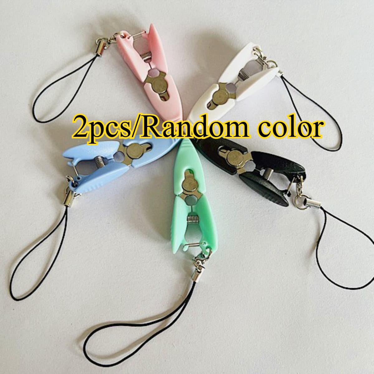 TEMU 2pcs Mini Pocket Scissors With Keychain - Ultra-compact Portable Heavy-duty Blade (pink/white/mint Green/black) - Small Folding Edc Shears For Office, Travel,, - & Pocket