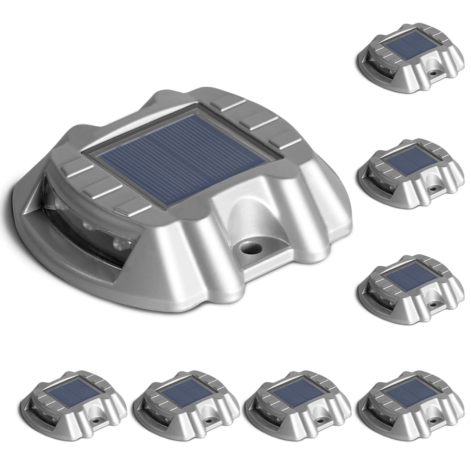 TEMU 4/8/12 Pack Solar Ground Lights Outdoor, Ip44 Led Lights, Aluminum Ultra Lighting, Up To 10 , Driveway Path Road Lights For Garden Deck Step Fence Stairs Walkway(cool White)