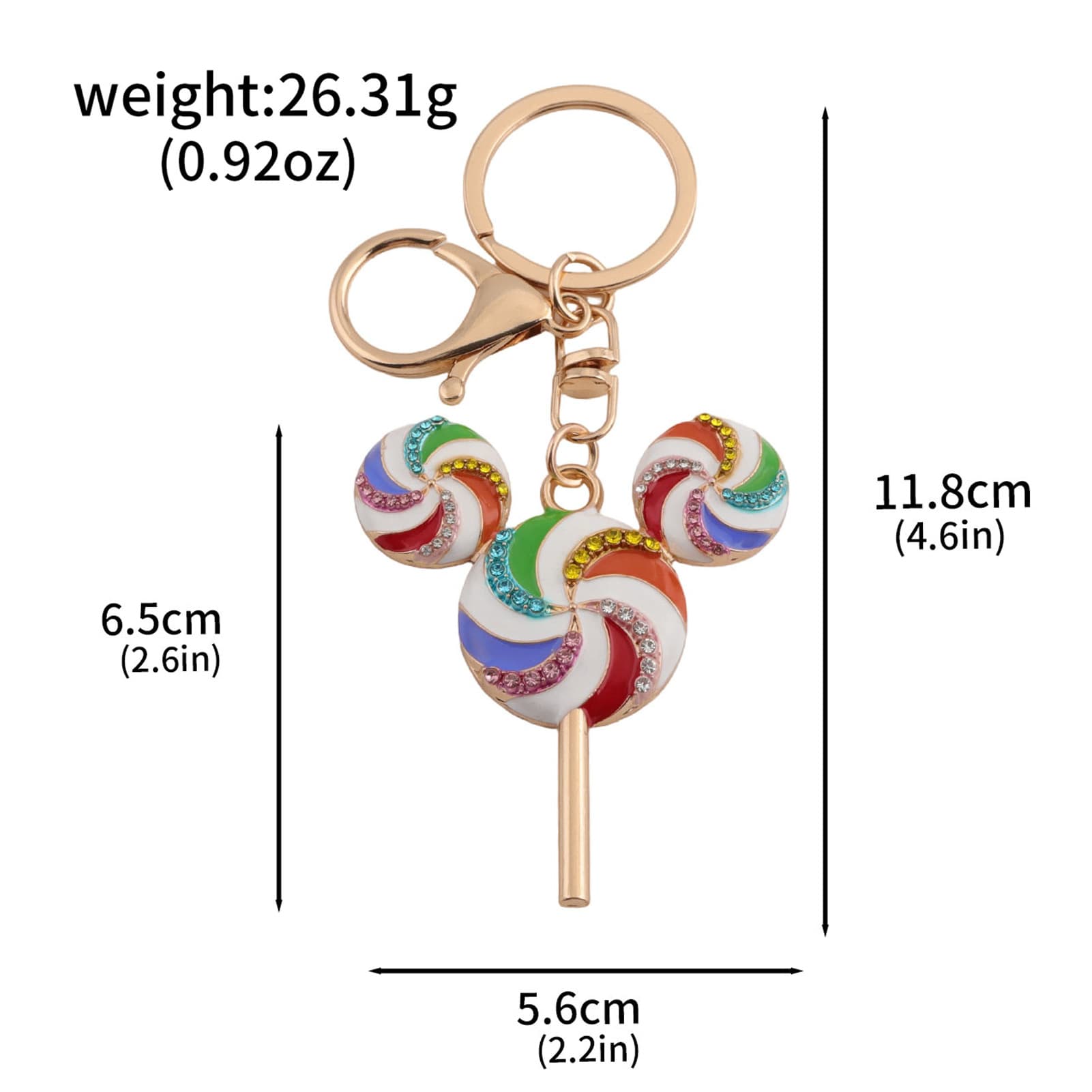 TEMU Cute Creative Fashion Lollipop Keychain Colored Metal Pendant Casual Trend Party Gift