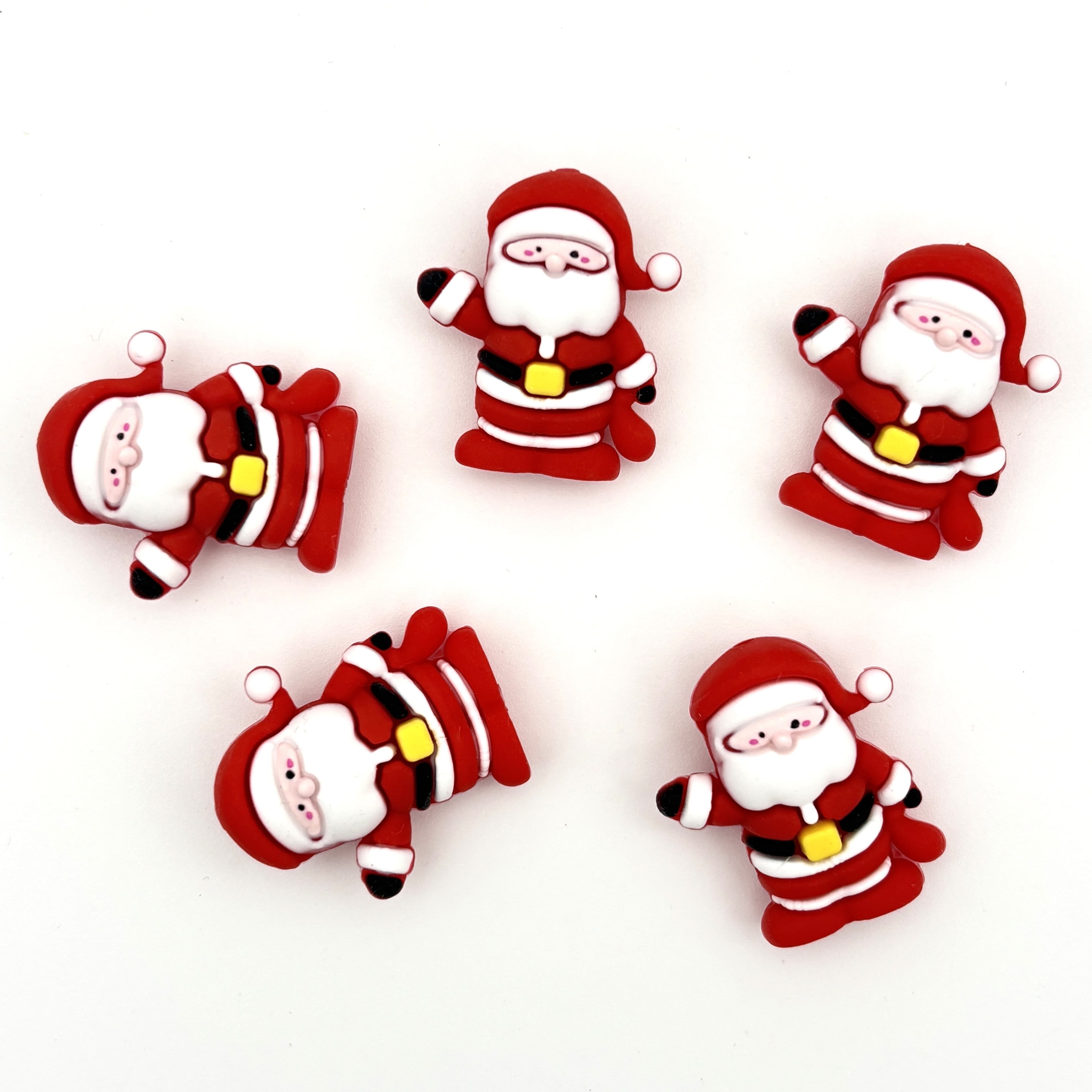 TEMU 5pcs Of Santa Claus Silicone Beads For Making, Suitable For Pens, Keychains, Bracelets, Necklaces, Wine Bottle Decorative Beads, And Handmade Gift Decorative Beads - For Christmas!