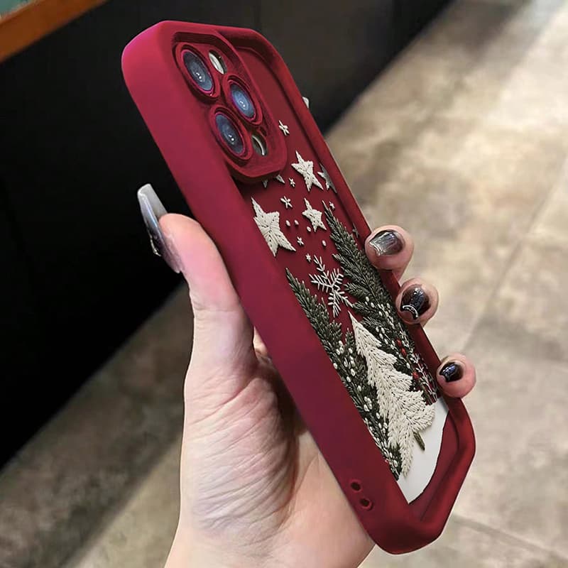TEMU Phone Case - Christmas Red Wine Phone Case, Suitable For Iphone Including 17, 11, 13, 12, 14, 15, 16 Pro Max, Xs, X, Xr, 7, 8 Plus, 16e And 17 Air, With Shockproof Soft Cover