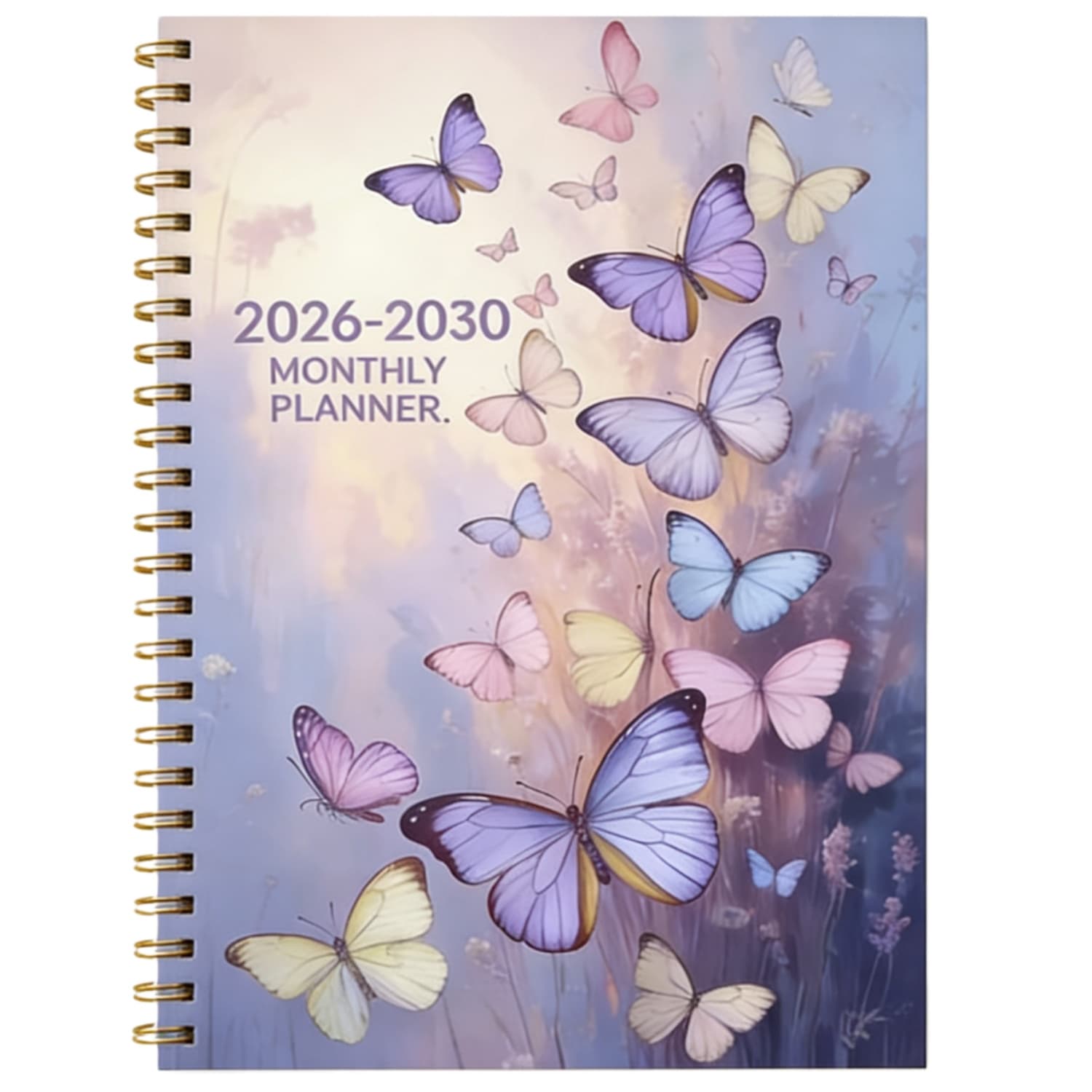 TEMU 2026-2030 5-year Monthly Planner, Purple , 60-month Calendar, Monthly Tabs, 5.5'×8.3', 142 Pages Thick Paper, Elastic Cover