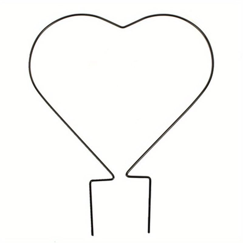 TEMU Heart-shaped Climbing Frame For Plants - Made Of Lightweight Iron, Suitable For Casual Indoor And Outdoor Garden Use, Ideal For Supporting Potted Plants And Lawn Maintenance