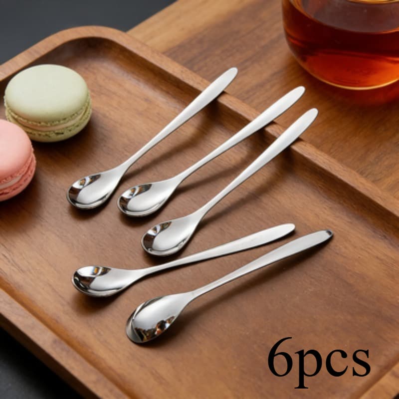 TEMU 6pcs Mini Stainless Steel Dessert Spoons, Small Spoons For Ice Cream Cake Pudding