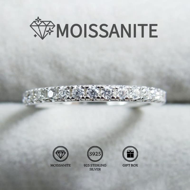 TEMU 1.3g Moissanite 0.1ct 925 Sterling Silver Round Cut Ring: Easy And Elegant, Shining S925 Premium Wedding Band Total Product Weight (2.90g)
