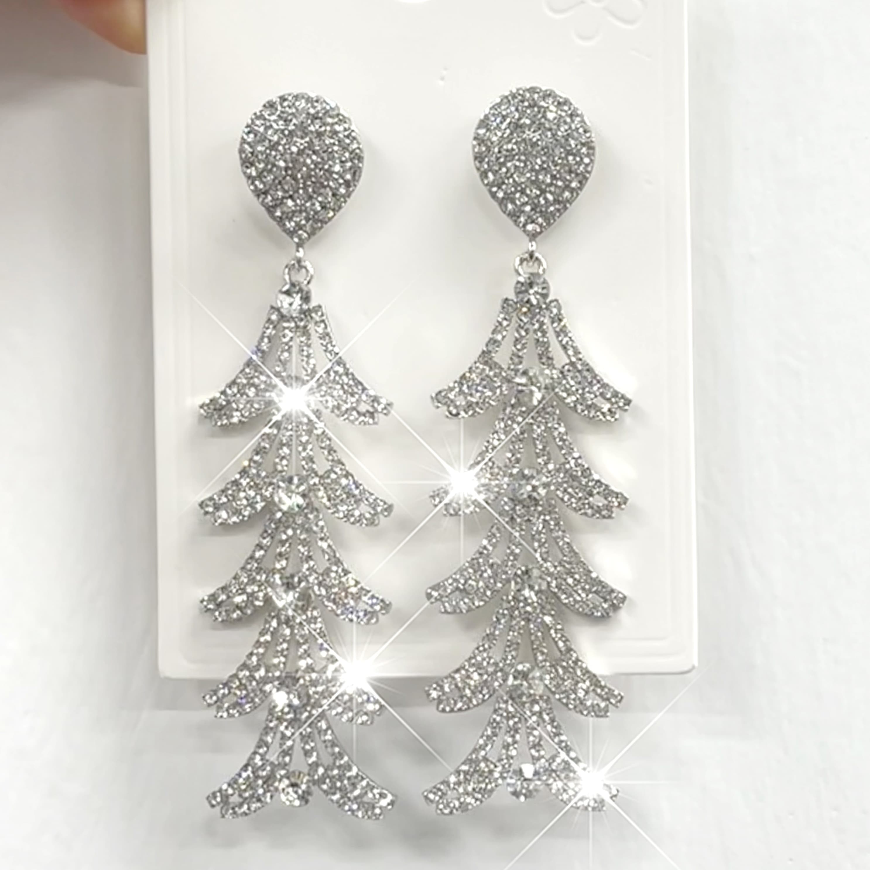 TEMU 2pcs Set: Women's Long Zirconia Hypoallergenic - For Parties &