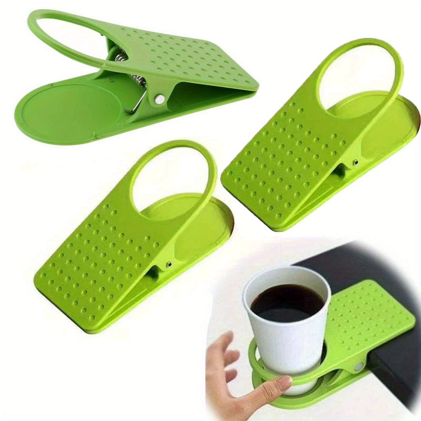 TEMU 3pcs Colorful Desk Edge Cup Holder - Space-saving Clip- Tray In Durable Painted Plastic, Rectangular Design For Use