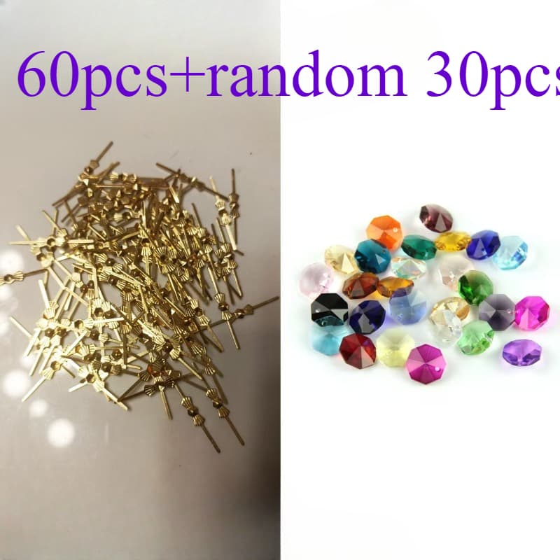 TEMU 90 One-hole Crystal Beads, Suitable For Handcrafting, Ideal For Car Pendants, Lamp Decorations, And More. Includes Connectors For Jewelry, Wind Chimes, And Home Or Garden Decor,, Random Color