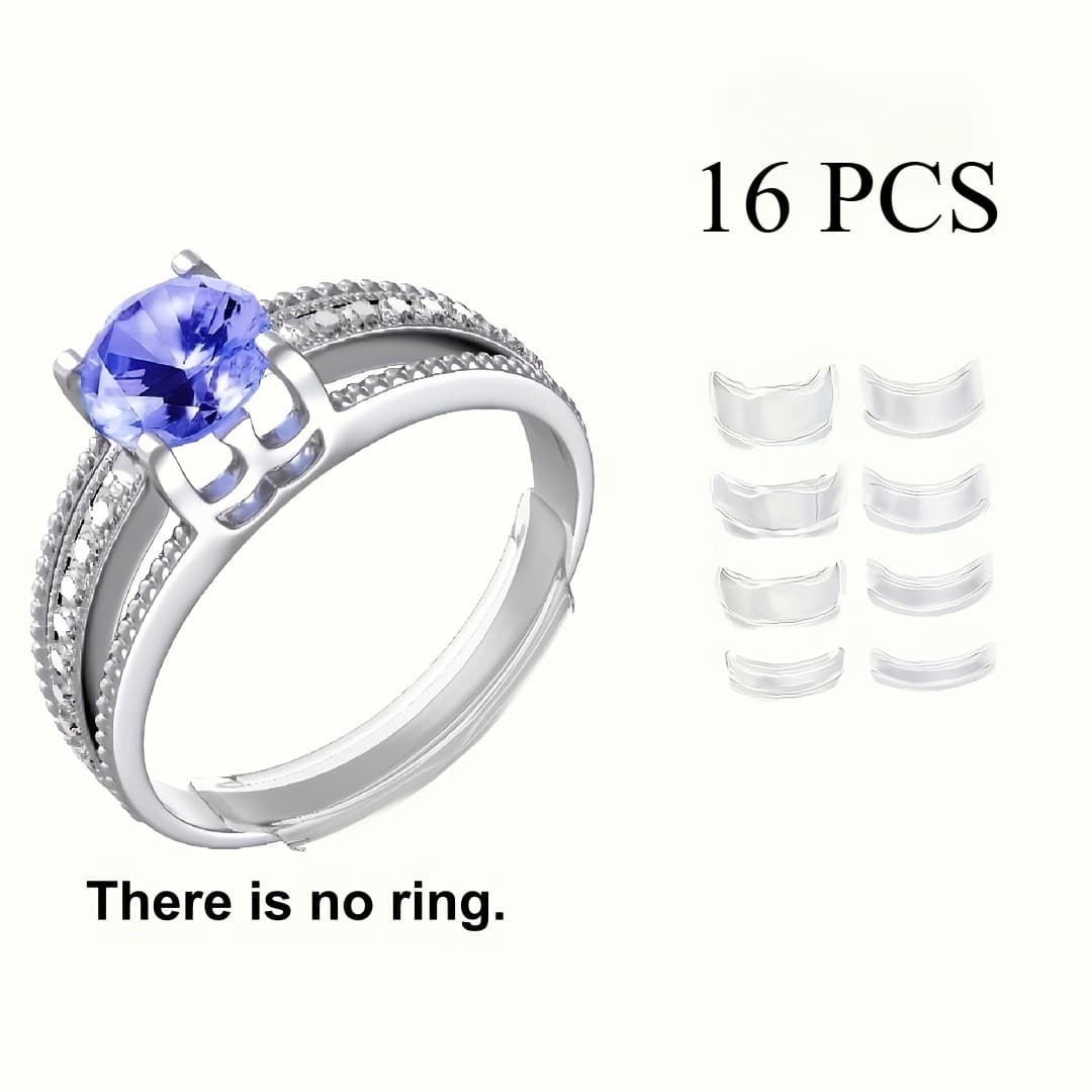 TEMU 16pcs Adjustable Ring Sizing Set Suitable For Loose Rings & Oversized Jewelry, Pads With , Portable Ring Adjusters For, Suitable For Parties, Music Festivals, Daily Wear, For Finger Sizes
