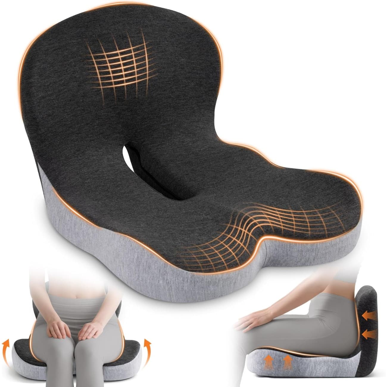 TEMU Seat Cushion, Office Chair Seat Cushions For Office Chair With L-shaped , Memory Foam Chair Cushion For Long Sitting Office Worker