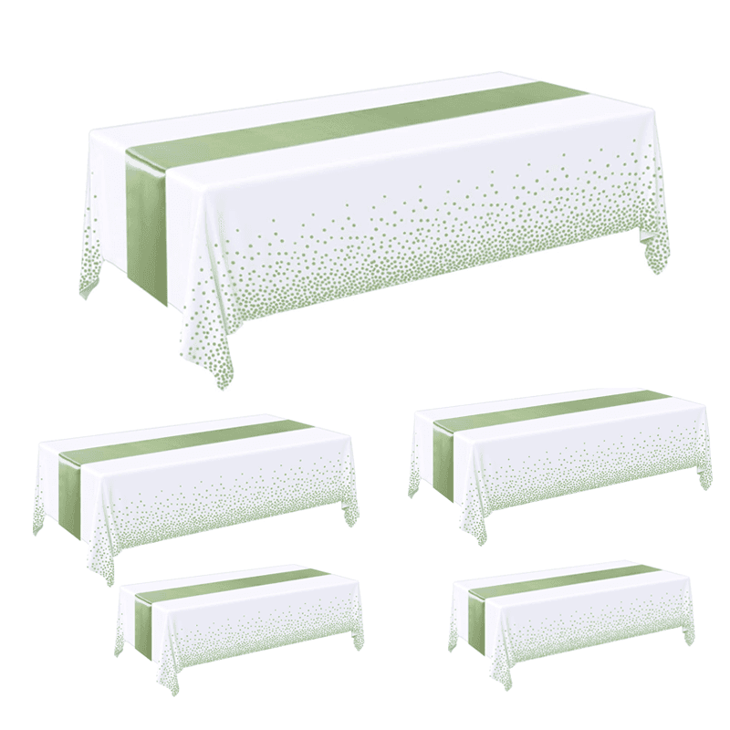 TEMU 5pcs Light Polka Dot Tablecloth - Rectangular Plastic Table Suitable For Birthday, Wedding, Shower, Graduation Party Decorations - Disposable Tablecloths 54x108 Inch