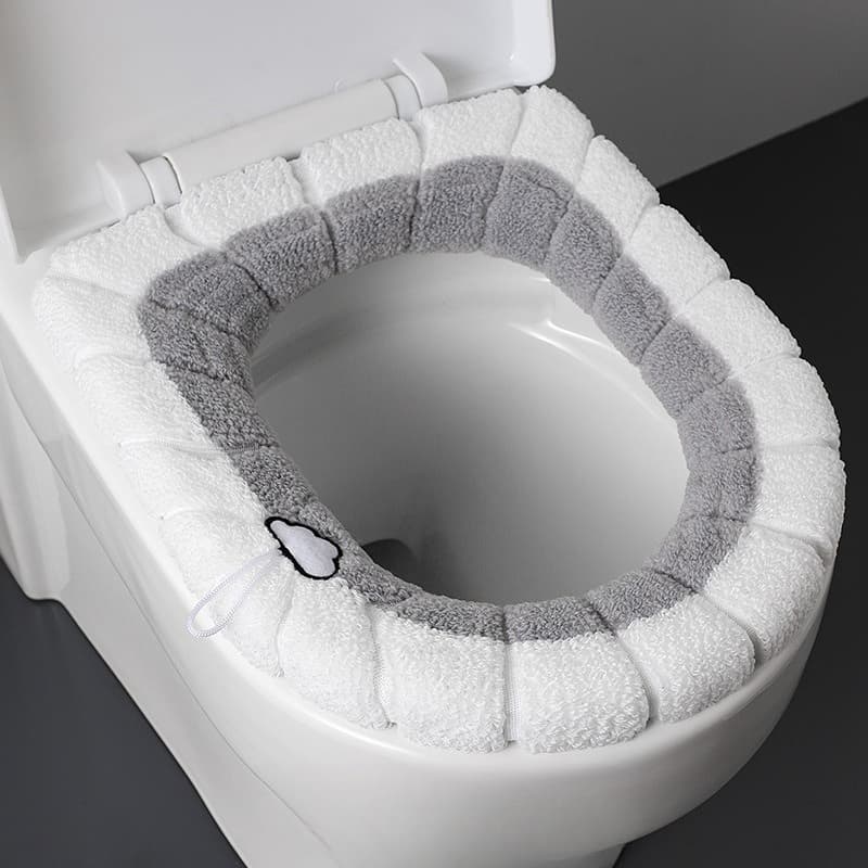 TEMU Autumn And Winter Toilet Seat Cover With Handle, Universal Warm Toilet Seat Cover For Home Use, Single Pack/four Pack