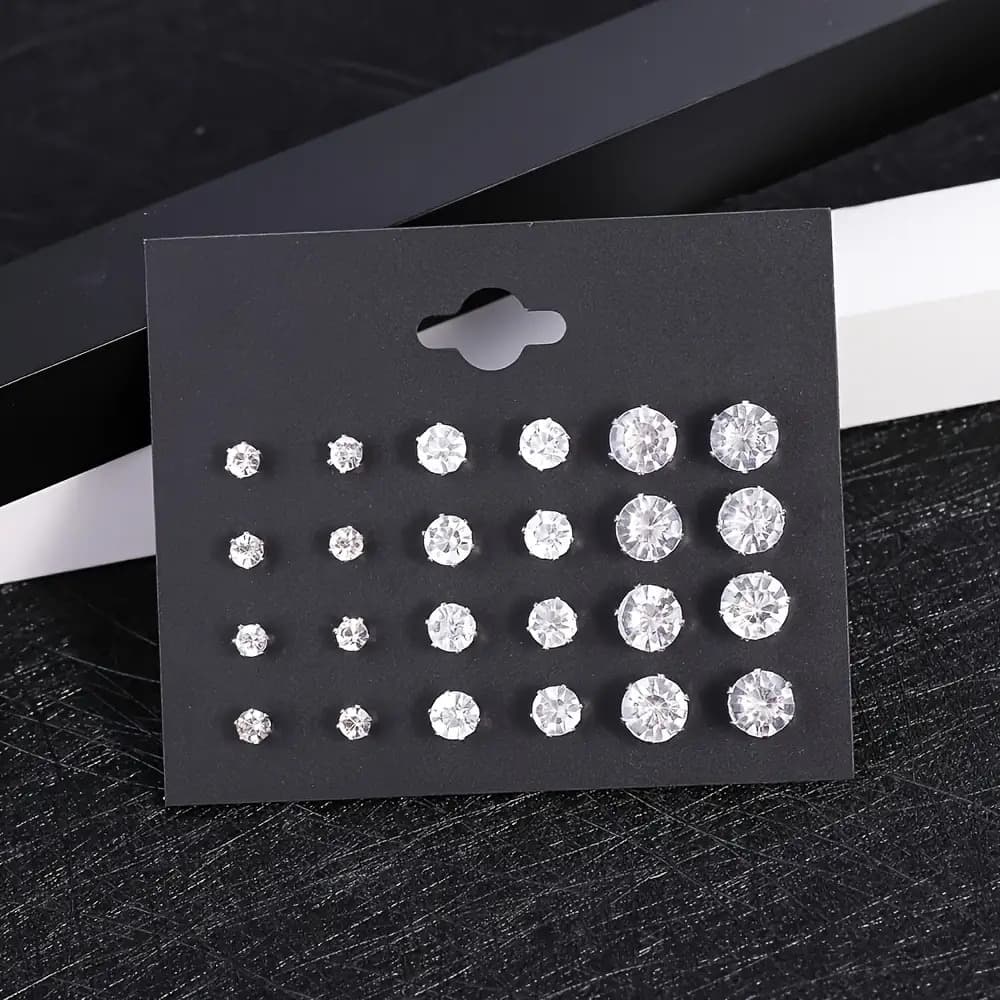 TEMU 12 Pairs Of Unisex Earrings - Stylish Additions For Men And Women, Featuring Stunning Non-fading Designs, Hypoallergenic Options For Women, Perfect Hip-hop Jewelry Gift For Men