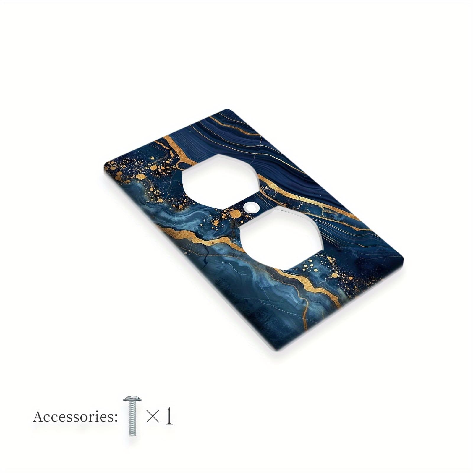 TEMU 1pc 1gang/2gang Blue Marbled Wall Plates, Panel Power Outlet Covers, Bedroom Kitchen Room Home Decor Wall Plates