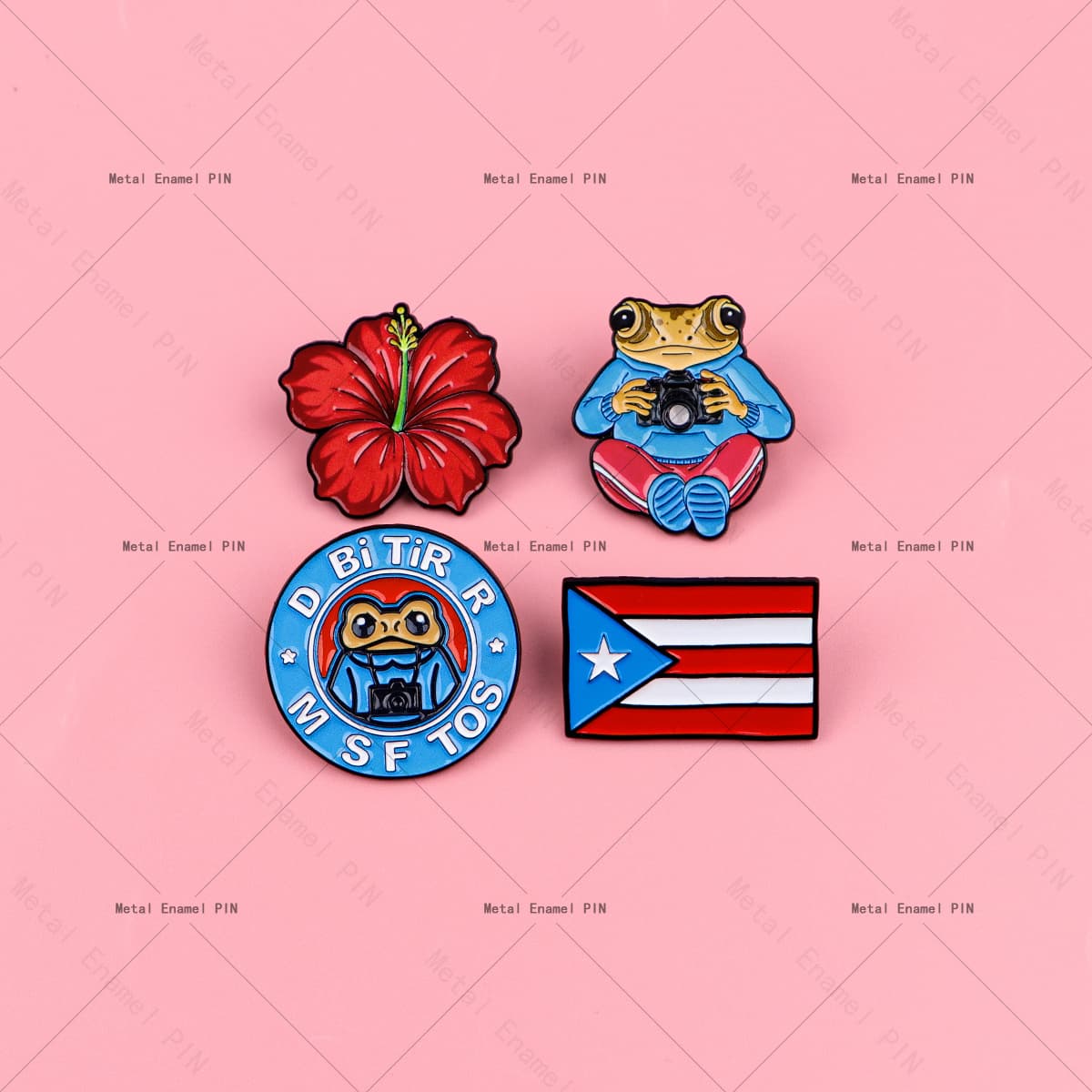 TEMU 4pcs/set Puerto Style Enamel Brooch Badge Backpack Men's Brooch Clothing Gift Jewelry Fashion Accessorie
