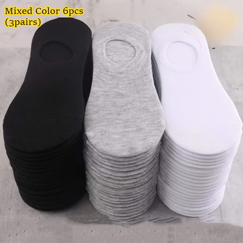 TEMU 6pcs (3 Pairs) Spring Summer Breathable Invisible Socks - Thin Crew Socks, Solid Color Assortment, Multi-colors, Close-fitting Design, Suitable For Casual And Athletic Wear
