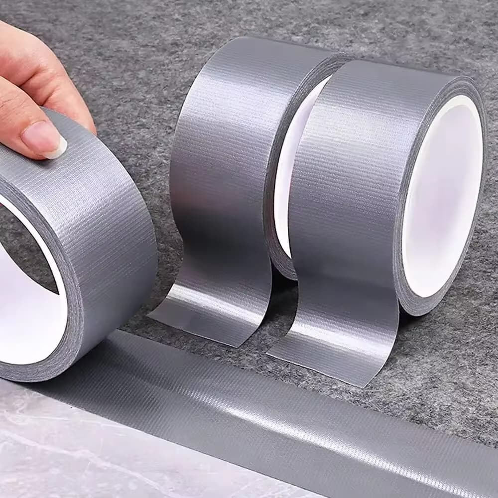 TEMU 2 Rolls Silver Gray Duct Tape, 33ft × 3.1in, For Instant Household/ Professional Repairs, Weather Resistant And Wear Resistant