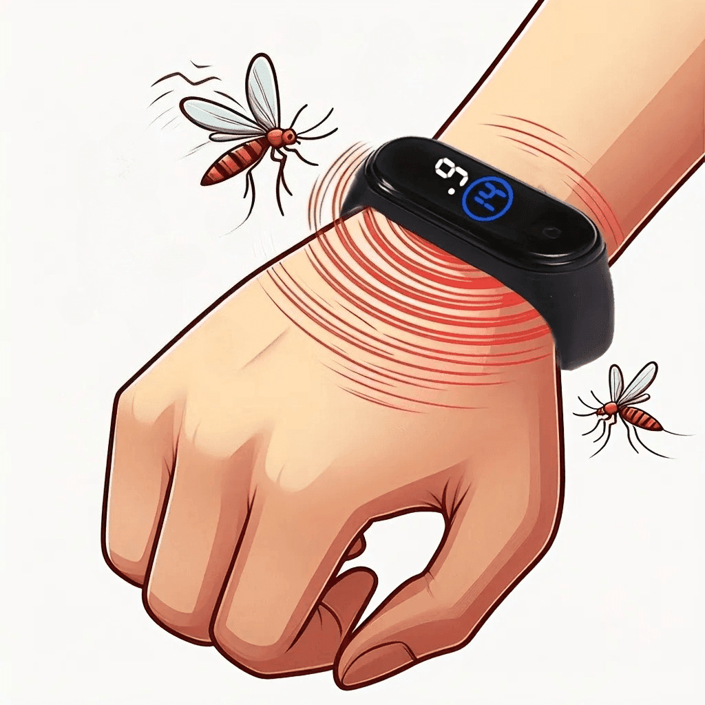 TEMU Een Eenvoudige Draagbare Anti-muggenarmband, Efficiente Fysieke Muggenwerende Armband. Met Tijdweergave, Essentieel Muggenwerend Hulpmiddel Voor Buiten Kamperen, Zomermuggenseizoen, Bos.