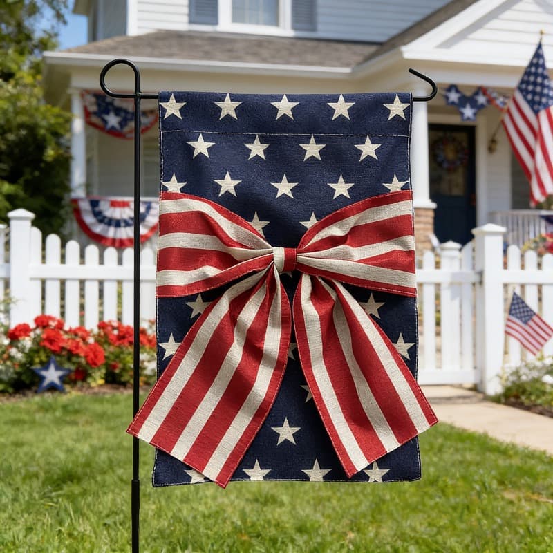 TEMU U.s. Day Garden Flag With Bow