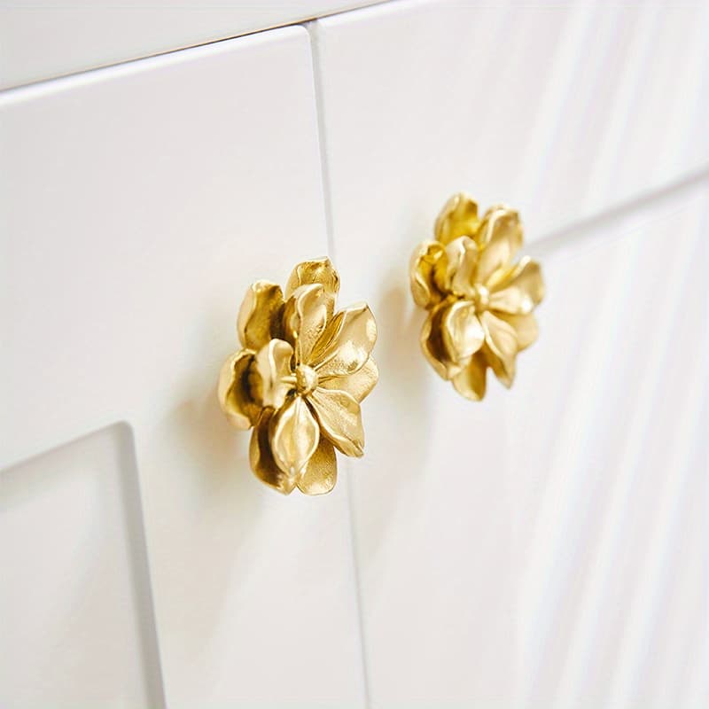 TEMU Three-dimensional Floral Cabinet Handle, Modern Minimalist Shoe Cabinet Drawer Wardrobe Door Handle