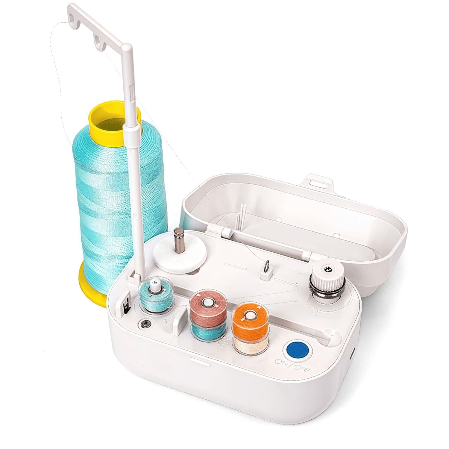 TEMU Electric Bobbin Winder Portable Bobbin Winder With Handle Automatic Bobbin Winder Machine Bobbin Winder Household Electric Winding Machine For Sewing Crafts Project